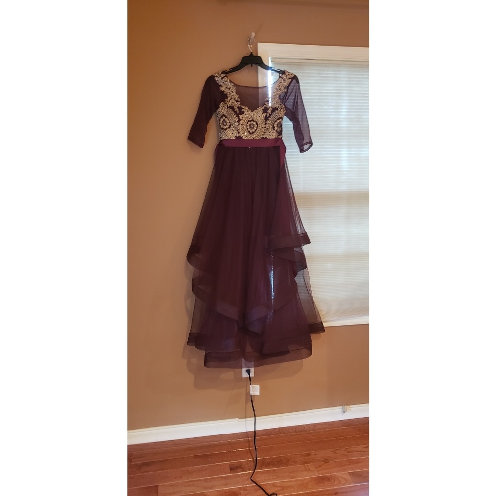 Dark Burgundy Evening Gown